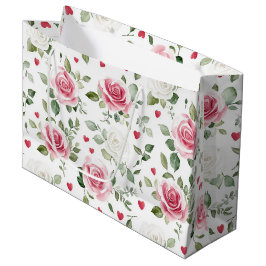 Rose Floral Hearts Brautparty Große Geschenktüte