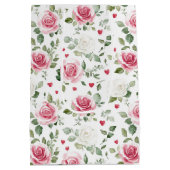 Rose Floral Hearts Brautparty Mittlere Geschenktüte (Rückseite)