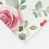 Rose Floral Hearts Fleecedecke (Ecke)