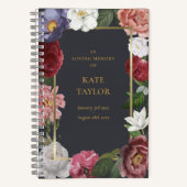 Rose floral in Love Memory Funeral Gästebuch Notizblock (Vorderseite)