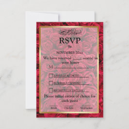 Rose Floral Islamische Hochzeit RSVP Karte