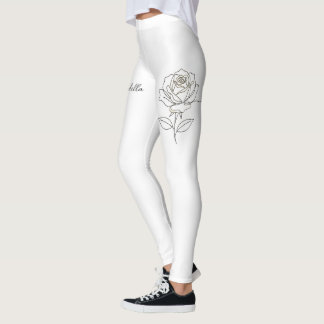 Rose Floral Leggings mit individuellem Namen - Per