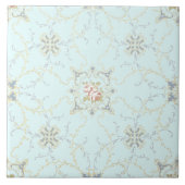 Rose Floral Medallions & Scrolls Keramik Tile Fliese (Vorderseite)