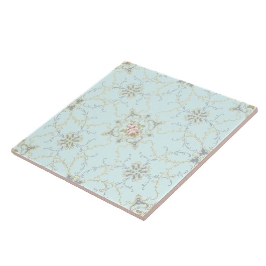 Rose Floral Medallions & Scrolls Keramik Tile Fliese (Seite)