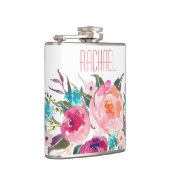 Rose Floral mit Namen Flachmann (Rechts)