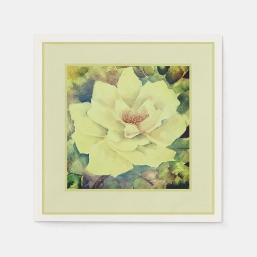 Rose Floral Napkins — Sage & Ivory Gard Serviette (Vorderseite)