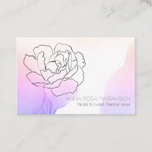 *~* Rose Floral Pastel Lavendel und Pink Wasserfar Visitenkarte