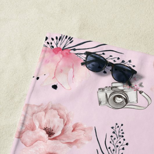 Rose Floral Pastel Strandtuch (Beispiel)
