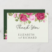 Rose Floral Pastel Watercolor Dankeskarte (Vorne/Hinten)