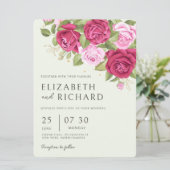 Rose Floral Pastel Watercolor Einladung (Stehend Vorderseite)