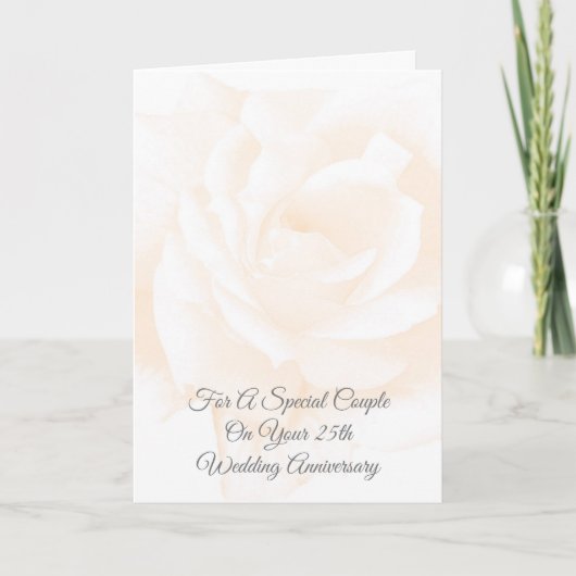 Rose Floral Personalisiert 25. Hochzeitstag Karte (Vorderseite)