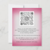 Rose Floral QR Code Burgundy Grau Pink (Rückseite)