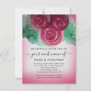 Rose Floral QR Code Burgundy Grau Pink