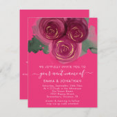 Rose Floral QR Code Burgundy Marsala Candy (Vorne/Hinten)