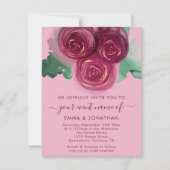 Rose Floral QR Code Burgundy Marsala Pink (Vorderseite)