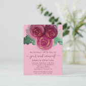 Rose Floral QR Code Burgundy Marsala Pink (Stehend Vorderseite)