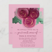 Rose Floral QR Code Burgundy Marsala Pink (Vorne/Hinten)