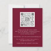 Rose Floral QR Code Gold Burgundy Black (Rückseite)
