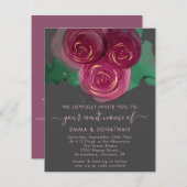 Rose Floral QR Code Grafit Burgundy Marsala (Vorne/Hinten)