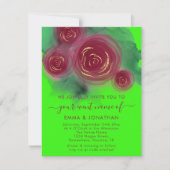 Rose Floral QR Code Hell Green Marsala (Vorderseite)