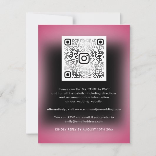 Rose Floral QR Code Marsala Beet Black (Rückseite)