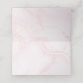 Rose Floral | Rosa Marmor Platzkarte (Innenseite Aufgefaltet)