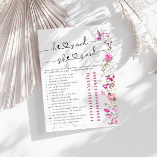 Rose Floral sagte er, sie sagte Brautparty Game