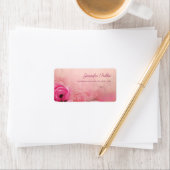 Rose Floral Script Elegante Adresse Adressaufkleber (Insitu)