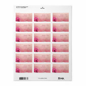 Rose Floral Script Elegante Adresse Adressaufkleber (Vorne)