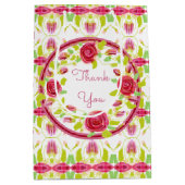 Rose Floral Shabby Chic Vielen Dank Mittlere Geschenktüte (Vorderseite)