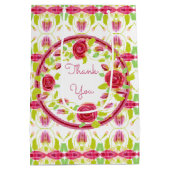 Rose Floral Shabby Chic Vielen Dank Mittlere Geschenktüte (Rückseite)