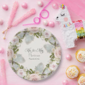 Rose Floral Succulent Foliage Mr. und Mrs. Wedding Pappteller (Party)