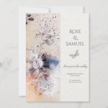 Rose Floral Tinte Elegant Textured Wedding I
