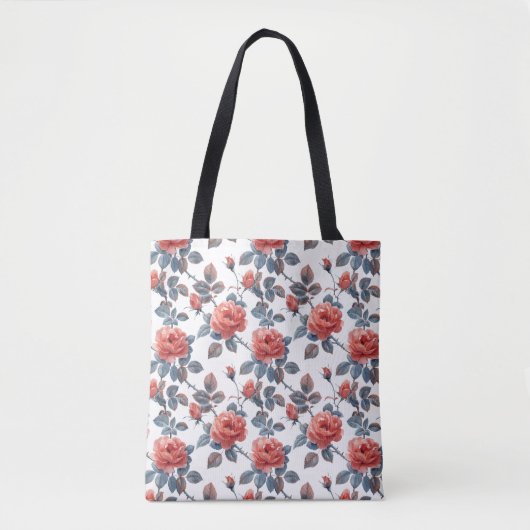 Rose floral Totbeutel Tasche (Vorderseite)