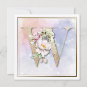 Rose Floral W 30. Geburtstag Party Einladung (Rückseite)