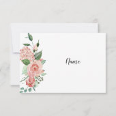 Rose Floral Wasserfarbe Hochzeit Danke Karte (Rückseite)