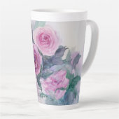Rose Floral Wasserfarben Kunst, Dichtung und Tasse (Rechte Ecke)