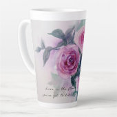 Rose Floral Wasserfarben Kunst, Dichtung und Tasse (Linke Ecke)