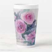 Rose Floral Wasserfarben Kunst, Dichtung und Tasse (Vorderseite)