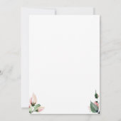 Rose Floral Watercolor Hochzeit Einladung (Rückseite)