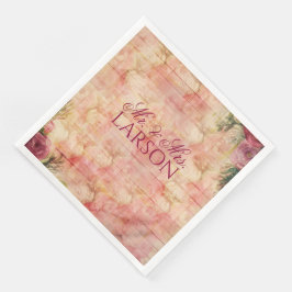 Rose Floral Watercolor Hochzeitessen Napkin Serviette