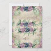 Rose Floral Watercolor Hochzeitsessen Probe Einladung (Rückseite)