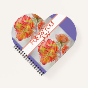 Rose Floral Watercolor Orange Folgen Sie Ihrer Fre Notizblock