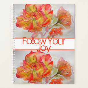 Rose Floral Watercolor Orange Folgen Sie Ihrer Fre Planer
