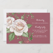 Rose Floral Wreath Foto Geburtstag Einladung (Rückseite)