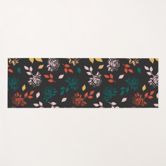 Rose Floral Yogamatte (Vorderseite (Horizontal))