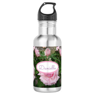 Rose Florale Rosen Vintage Garten Frauen Pink Mädc Edelstahlflasche