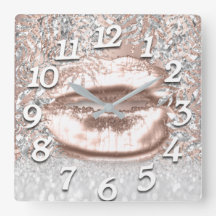 Rose FloralKiss Lips Zahlen Schönheit Silber