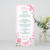 Rose, Florals und Schmetterlinge Quinceañera (Stehend Vorderseite)