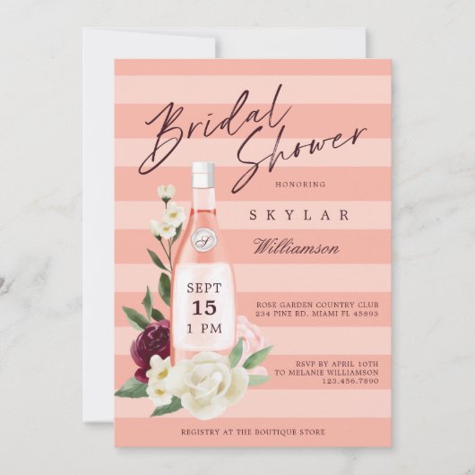 Rose Florenz Brautparty Einladung (Vorderseite)